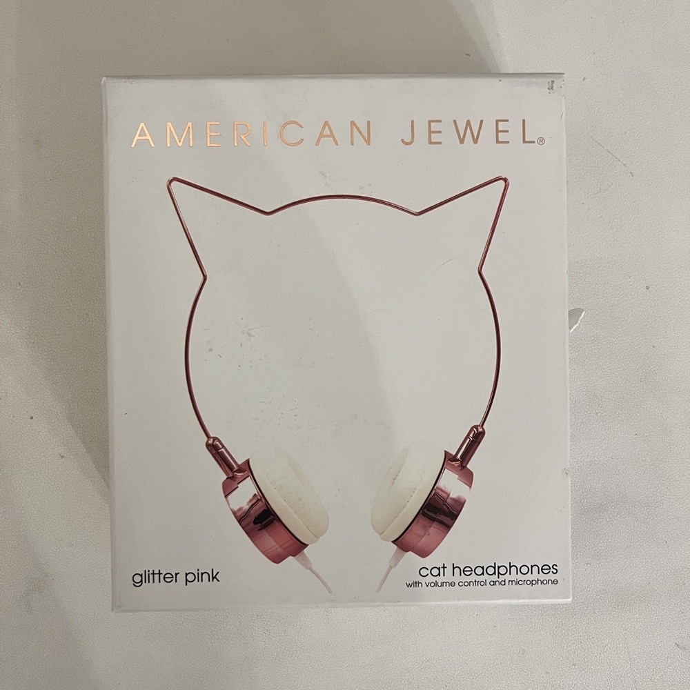 American Jewel Cat Headphones with volume control and headphone